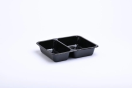002786 CPET TRAY 2-VAKS ZWART 226X176X43MM [456823] 1 Doos 1 X 300  002786