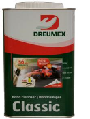 01.10.051 Dreumex Classic 4,5L(rood) Classic is een handreinigingsgel met microkorrels voor middelzware vervuilingen zoals olie, vetten, smeer, bitumen en rubber. Het is met name geschikt voor gebruik in garages, werkplaats en industrieën. 01.10.051.jpg