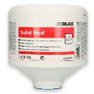 01.12.101 Solid Med  4 x 4,5 kg Hygiënisch Vaatwas Detergent, voor de machinale vaatwas

‘Ecoplus Future’ formule De Solid Med formule is hooggeconcentreerd met een maximale reinigingskracht in medium hard water. Solid Med wordt gebruikt voor het bekomen van een maximale hygiëne. De innovatieve NCT technologie beschermt gevoelige, natuurlijke ingrediënten die hardnekkige bevuiling verwijderen en garandeert een uitstekend resultaat met één gang door de machine. Deze technologie bespaart tijd en vermindert de consumptie van energie en water. De Solid Med formule bevat de nieuwe anti-schuim 3000 technologie, welke schuimvorming tegengaat en waarbij de mechanische was-actie behouden blijft. Het Ecoplus V doseerapparaat beheert uw vaatwas-proces en controleert de kritische factoren om belangrijke bronnen zoals water en energie te sparen.

Super geconcentreerd detergent voor een maximale reinigingskracht, geschikt voor medium hard water. 
Een schitterend wasresultaat! NCT®, Natural Cleaning Technology, beschermt gevoelige en delicate ingrediënten en lost zware bevuiling probleemloos op.
Nieuwe samendrukbare ‘Foldaway’ capsule: vermindert de hoeveelheid verpakkingsafval, verpakkingsbelasting en transport en levert op die manier een aanzienlijke bijdrage aan het milieu.
Gebruiksvriendelijk en veilig: Solid Med gecombineerd met het Ecoplus V doseerapparaat sluit verspilling en verkeerd productgebruik uit.
Totale kostencontrole: dankzij een eenvoudige en veilige manipulatie van doseerapparaat en product wordt een volledige controle bekomen: minder voorraad, verminderde kosten en een beter wasresultaat.
 01.12.101